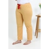Kadın Pamuklu Büyük Beden Alt Pijama Sarı