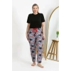 Kadın Pamuklu Büyük Beden Alt Pijama Somon