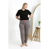 Kadın Pamuklu Büyük Beden Alt Pijama Vizon
