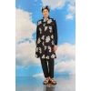 Kadın Pantolonlu Desenli Tam Tesettür Mayo Siyah