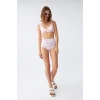 Kadın Pembe Pedli Üst ve Pastel Desenli Yüksek Bel Bikini Takımı