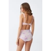 Kadın Pembe Pedli Üst ve Pastel Desenli Yüksek Bel Bikini Takımı
