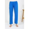Kadın Penye Düz Tek Alt Pijama Mavi