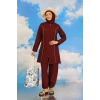 Kadın Tam Tesettür Bordo Mayo