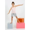 Kız Çocuk İp Askılı Şortlu Penye Pembe Pijama Takım