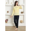 Kız Çocuk Penye Pijama Takım Sarı