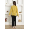 Kız Çocuk Penye Pijama Takım Sarı