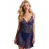 Lacivert Tül Mini Kadın Fantezi Gecelik