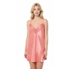 Mercan Saten Mini Gecelik Zarif Kadın Gece Elbisesi