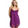 Mor Saten Mini Gecelik Zarif Kadın Gece Elbisesi