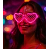 Pembe Led Işıklı Kalp Gözlük – 3 Modlu Parti - Glow Gözlüğü