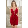 Red Ruffle Desire Dekolteli Fırfırlı Kırmızı Mini Elbise