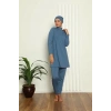 Tam Tesettür Likralı Mayo İndigo