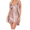 Vizon Saten Mini Gecelik Zarif Kadın Gece Elbisesi