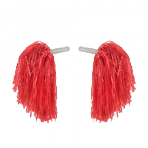 1 Çift ( 2 Adet ) Kırmızı Renk 23 Nisan Gösteri Ponponu