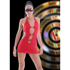 B1961381 Metal Süslemeli Mini Elbise