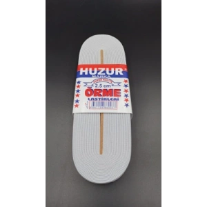 Beyaz - 2.5cm Paça Lastik Geniş 10mt.