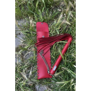 Deri Çantalı Kırmızı Kırbaç, Şık Deri Kırbaç, Sexy Aksesuar - Brf1287