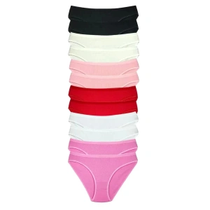Giyim 12 Adet Fitilli Pamuklu Kadın Kaşkorse Bikini Külot