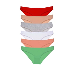 Giyim 6 Adet Süper Eko Set Likralı Kadın Slip Külot Renk 4