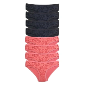 Giyim 8 Adet Önü Dantelli Transparan Kadın Slip Külot S24