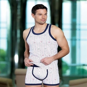 Giyim Berrak Erkek  Çapa Ve Çizgi Baskı Rambo Atlet 1041