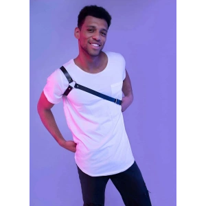 Giyim Çapraz Kol Detaylı Erkek  Deri Harness - Brfm3