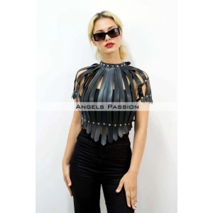 Giyim Crop Büstiyer Harness, Deri Göğüs Harness, Gömlek Üzeri Harness - Brf1257