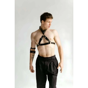 Giyim Deri Göğüs Harness Ve Kol Bandı - Brfm117