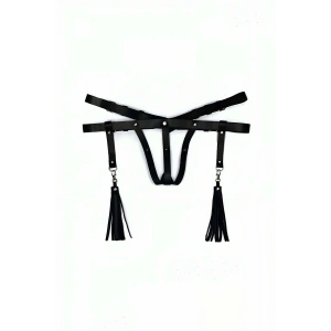 Giyim Deri İç Giyim Püsküllü Tanga Harness - Brf439