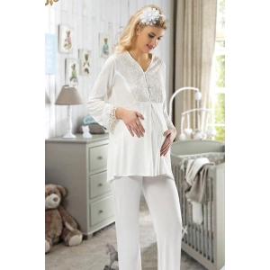 Giyim Ekru Hamile ( Lohusa ) Pijama Takımı - 1604