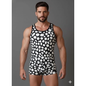 Giyim Erkek Desenli Tank Top Boxer Takımı