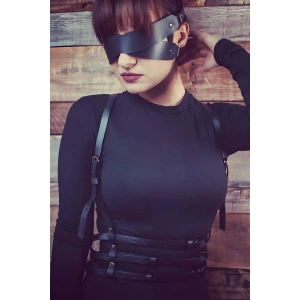 Giyim Göz Maskeli Seksi Deri Harness - Brf471