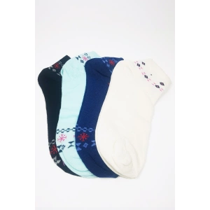 Giyim Kadın Bilek Çorap Yazlık Pamuklu Yumuşak Düz Renk 4 Çift