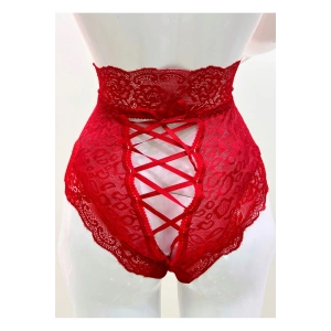 Giyim Kırmızı Dantelli Yüksek Bel Külot Venüs-k1011