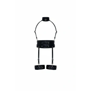 Giyim Siyah Harness Takım Geniş Bel Boyunluk Detaylı - Brf1031