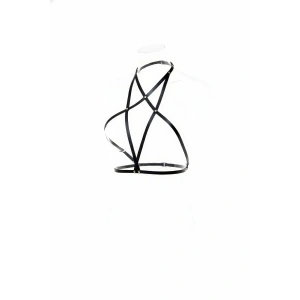 Giyim Siyah Kadın Kemer Çapraz Bantlı Vücut Aksesuarı - Brf180