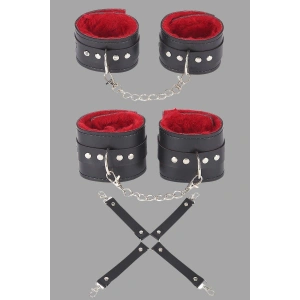 Giyim Siyah Kırmızı Harness Fantezi Aksesuar Set