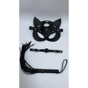 Giyim Siyah Maske Ağız Topu,3lü Set