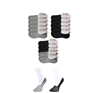 Giyim Siyah Ve Gri Kadın Babet Çorap 15 Çift