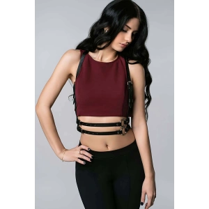 Giyim T-shirt Üzeri Seksi Deri Aksesuar - Brf210