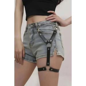 Giyim Tek Bacak Deri Jartiyer Harness - Brf962