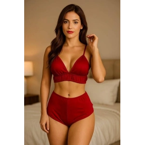 Giyim  Yüksek Bel Şortlu Bralet Takım