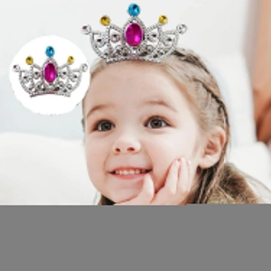 Gümüş Renk Taraklı Model Prenses Kraliçe Tacı 2 No 12x7 Cm