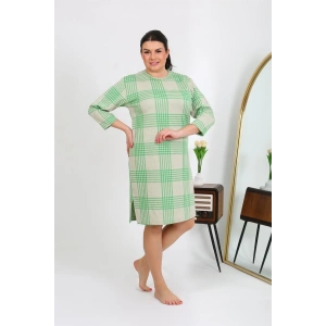 Kadın Büyük Beden Penye Gecelik Ev Elbisesi Yeşil