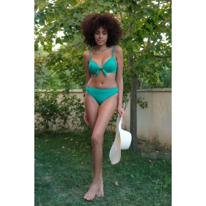 Kadın Destekli Fiyonklu Alt Üst Yeşil Bikini Takım