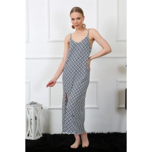 Kadın İp Askılı Uzun Gecelik Lacivert