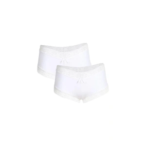 Kadın Pamuklu 2li Boxer Beyaz