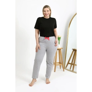 Kadın Pamuklu Büyük Beden Alt Pijama Gri