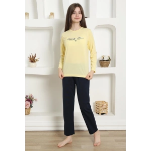 Kız Çocuk Penye Pijama Takım Sarı